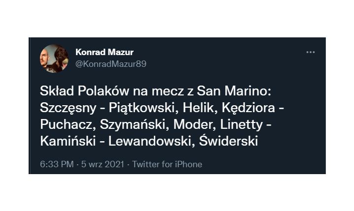 Znamy już skład Polski na dzisiejszy mecz!